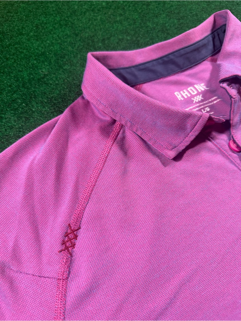RHONE Men's Bright Pink Athletic Polo - Picture 5 of 8
